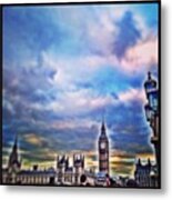 #sky #skyline #westminster #bigben Metal Print