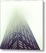 Skyscraper On A Foggy Day Metal Print