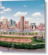 Skyscrapers In A City, Inner Harbor Metal Print