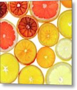 Slices Of Citrus Fruit Metal Print