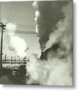 Smoke Billowing From Trains Metal Print