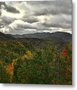 Smoky Mountain Autumn View Metal Print