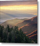 Smoky Mountains At Sunrise Metal Print