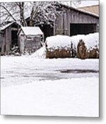 Snow Covered Farm Metal Print