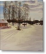 Snow In Solbrinken Metal Print