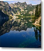 Snow Lake Reflections Metal Print