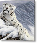 Snow Leopard Metal Print