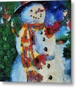 Snowman Photo Art 55 Metal Print