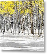 Snowy Aspen Landscape Metal Print