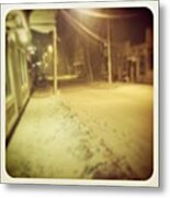Snowy Newport #smalltown #islandlife Metal Print