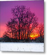 Snowy Sunset Metal Print