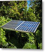 Solar Panel In Jungle Metal Print