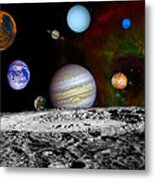 Solar System Collage Metal Print