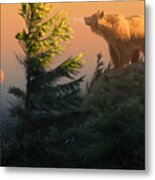 Something On The Air - Grizzly Metal Print