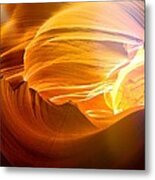 Somewhere In America Series - Gold Colors In Antelope Canyon Metal Print