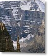 1m3436-south Face Of Mt. Lefroy And Grand Sentinel Metal Print