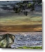 South Manistique Lake With Rowboat Metal Print