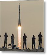 Soyuz Launch To International Space Metal Print