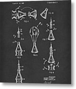 Space Capsule 1961 Mercury Patent Art  Black Metal Print