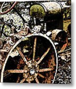 Speckled Antique Tractor Metal Print