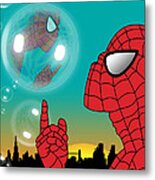 Spiderman Bulb Metal Print
