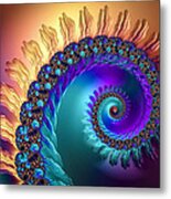 Spiral With Beautiful Orange Purple Turquoise Colors Metal Print