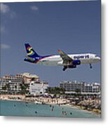 Spirit Airlines At St. Maarten Metal Print