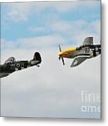 Spitfire And Mustang Fighters Metal Print