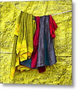 Clothes Drying On A Clotheslines - Minimalist Photography Metal Print