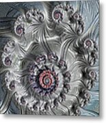 Square Format Abstract Fractal Spiral Art Metal Print