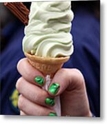St Patrick's Day Ice Cream Cone Metal Print