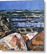 St Vaast Oyster Fields Normandy Metal Print