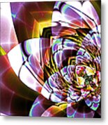 Stained Glass Blossom Metal Print