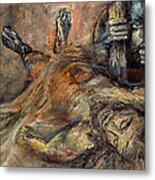 Station Xiv Jesus Is Laid In The Tomb Metal Print