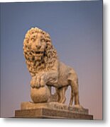 Statue At The Bridge Of Lions Metal Print