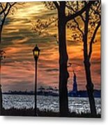 Statue Of Liberty From Battery Park Metal Print