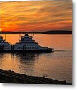 Steilacoom Ferry's At Sunsets Metal Print