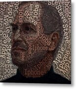 Steve Jobs Text Art Metal Print