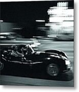 Steve Mcqueen Jaguar Xk-ss On Sunset Blvd Metal Print