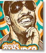 Stevie Wonder Pop Art Metal Print