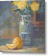 Still Life. Yellow Roses Metal Print