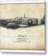 Stinky Duane Beeson Spitfire - Map Background Metal Print