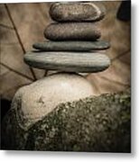 Stone Cairns Iv Metal Print