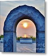 Sunrise Through The Arch - Rehoboth Beach Delaware Metal Print