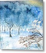 Stopping By Woods On A Snowy Evening Metal Print