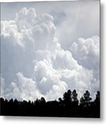 Storm Cloud Forest Silhouette Metal Print