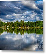Storm Clouds Over The Lake Metal Print