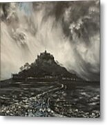 Storm Over St Michaels Mount Cornwall Metal Print