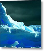 Stormy Icebergs Metal Print