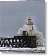 Stormy Sea At Blyth Metal Print